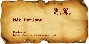 Mák Mariann névjegykártya